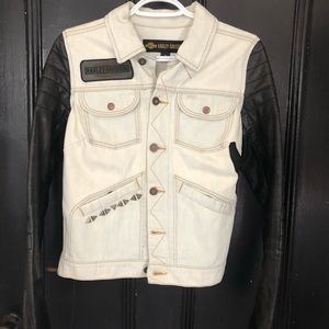 Harley Davidson jeans and leather coat